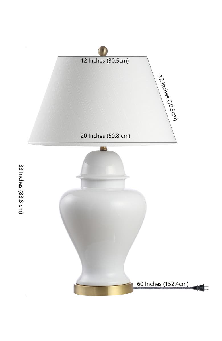 JONATHAN Y Sagwa 33" Ceramic/Iron Modern Classic LED Table Lamp, Alternate, color, White