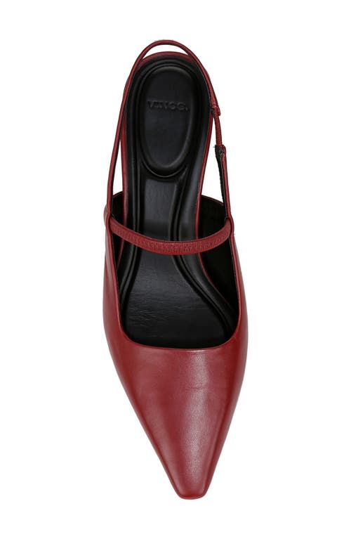 Vince Venice Slingback Pointed Toe Kitten Heel Pump In Crimson