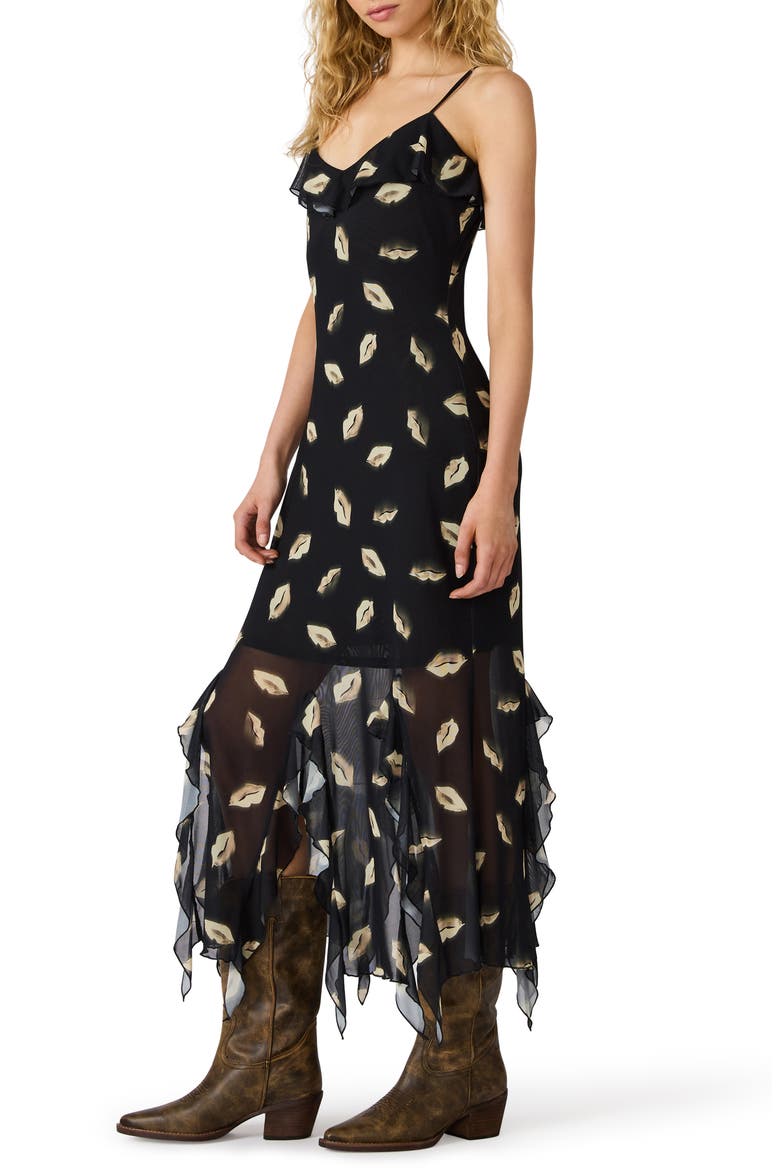 Mariane Print Ruffle Sleeveless Maxi Dress, Alternate, color, MIDNIGHT