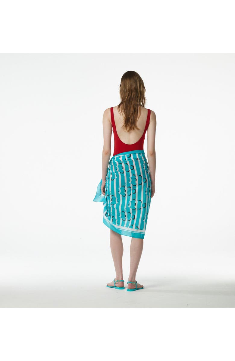 MCM Logo Print Swimsuit, Alternate, color, Candy Red