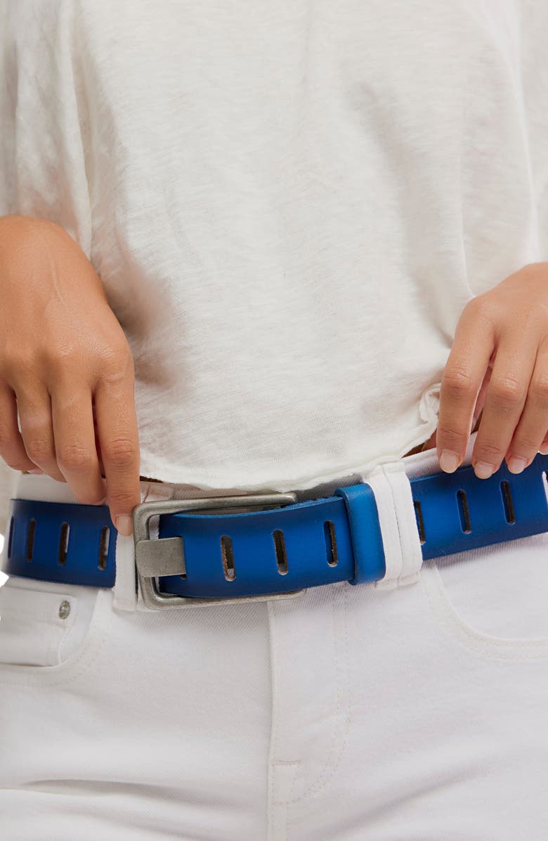 Free People We the Free WTF Jona Leather Belt, Alternate, color, Sapphire