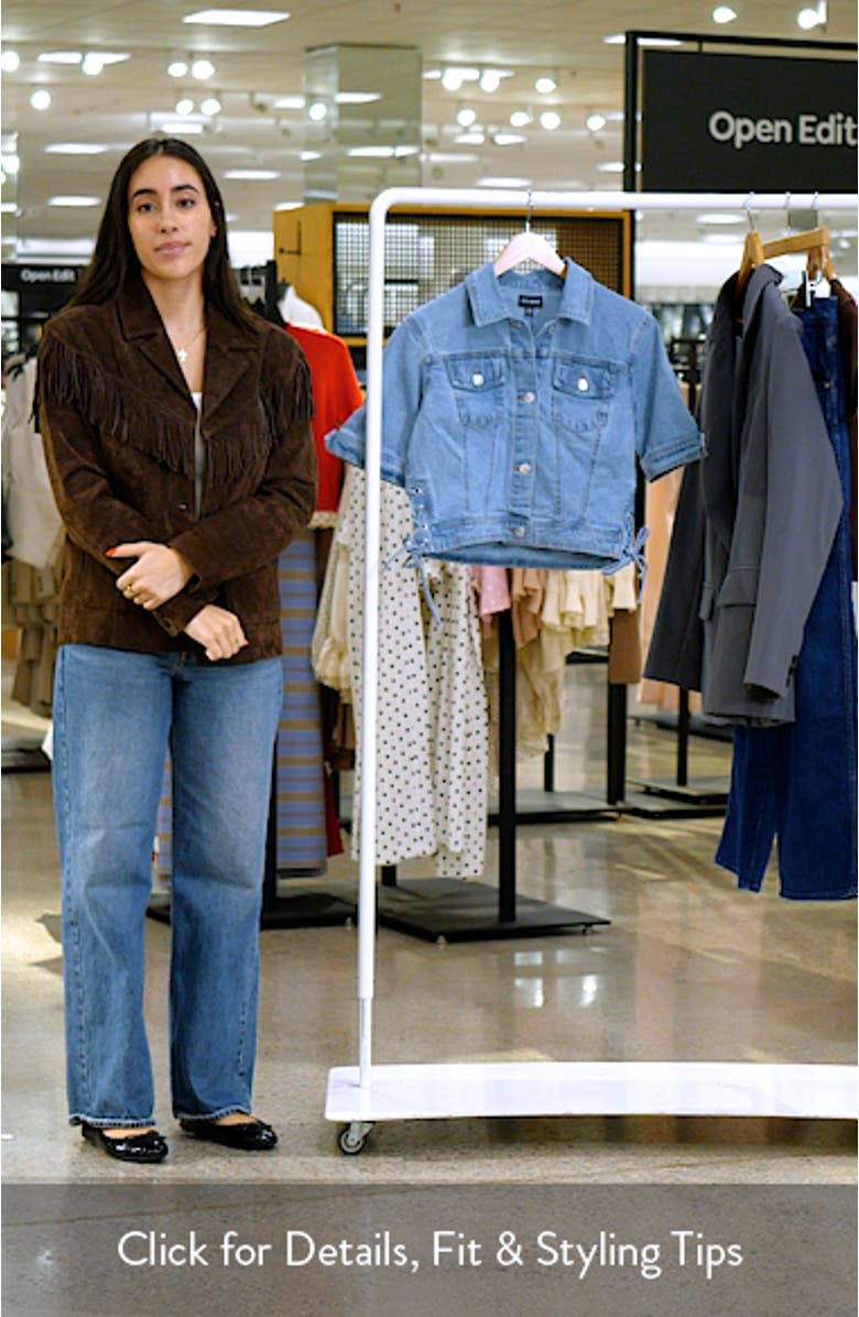 Blu Short Sleeve Denim Jacket, sales video thumbnail