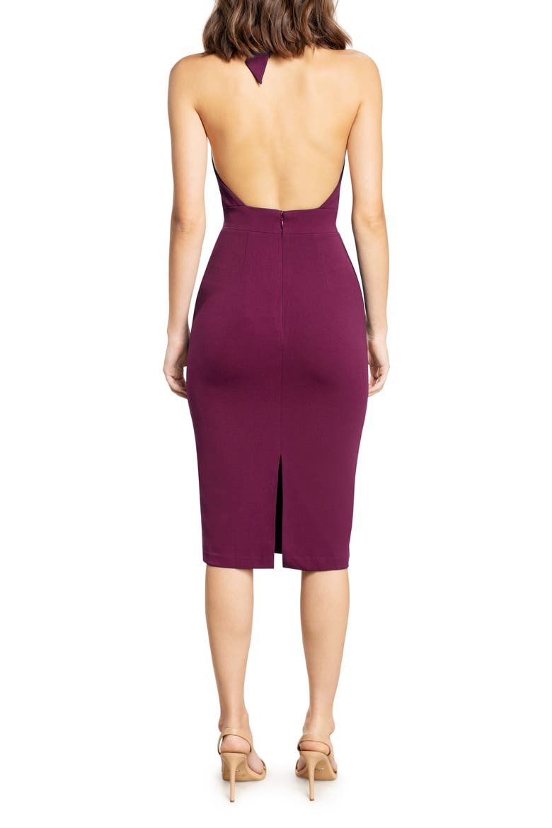 Vanessa Halter Body-Con Midi Dress, Alternate, color, DARK MAGENTA