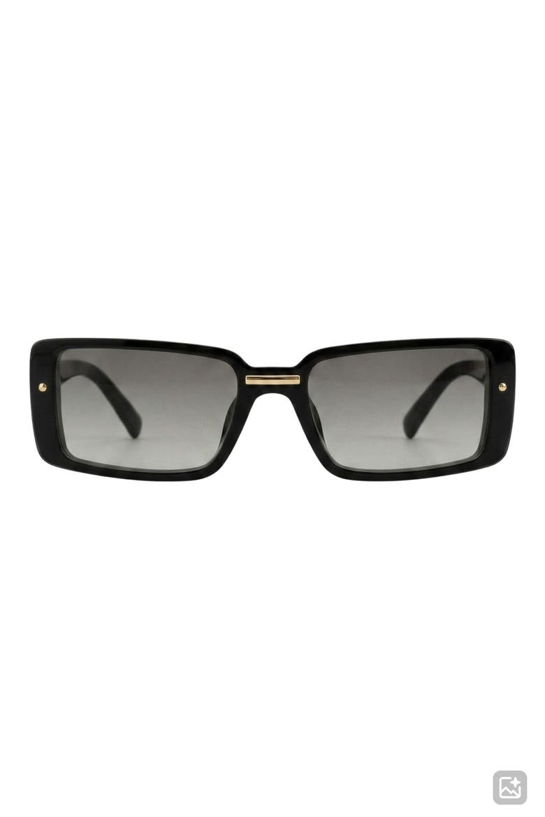 Blaire 65mm Oversize Gradient Rectangular Sunglasses, Main, color, BLACK/ BLACK