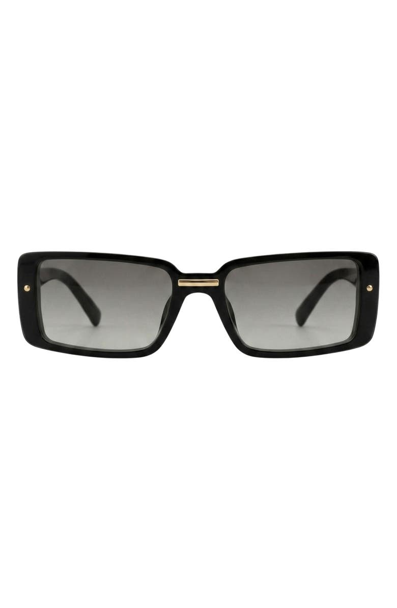 Fifth & Ninth Blaire 65mm Oversize Gradient Rectangular Sunglasses, Main, color, Black/ Black
