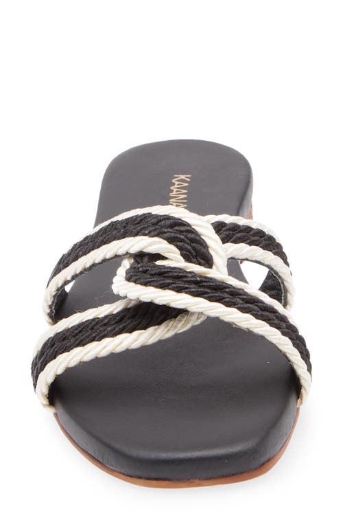 Kaanas Olas Slide Sandal In Black/white