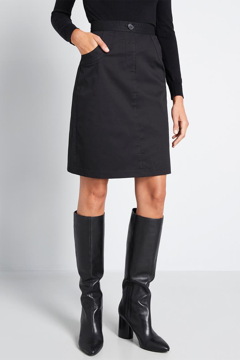 ModCloth Trapunto Pocket A-Line Midi Skirt (Women) | Nordstromrack