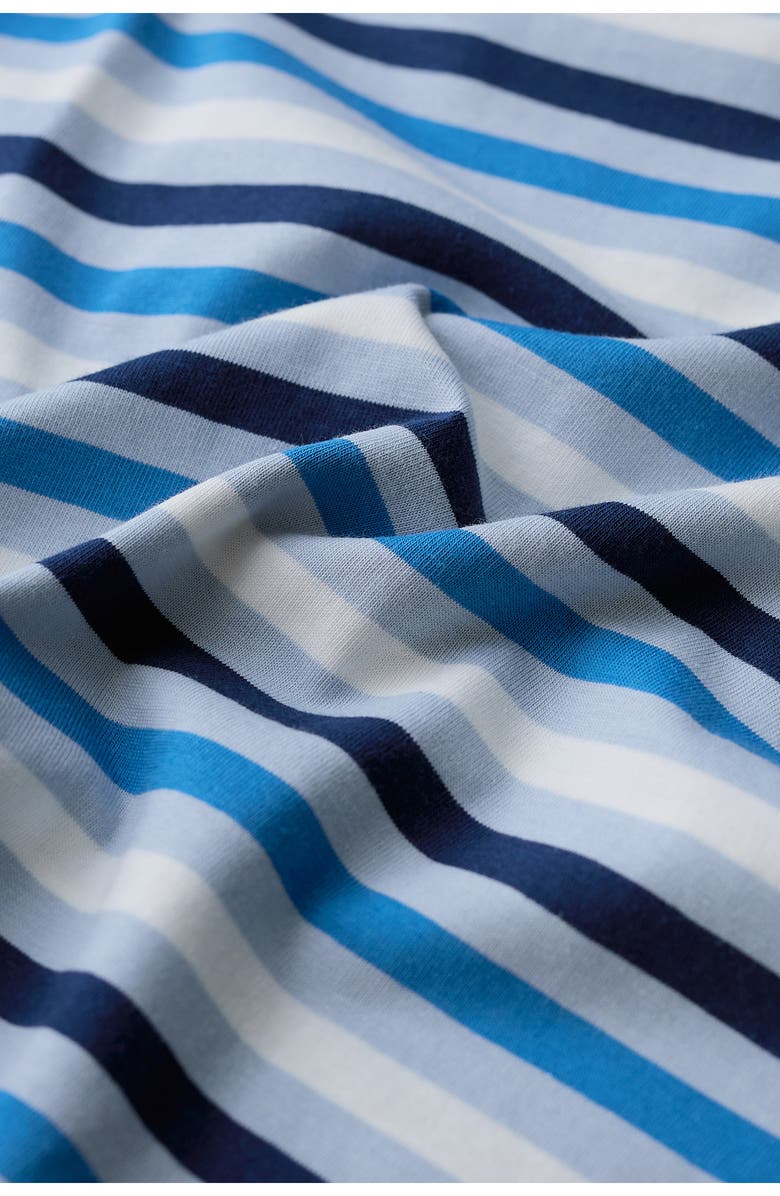 Seasalt Cornwall Sailor Stripe Three Quarter Sleeve Organic Cotton T-Shirt, Alternate, color, Tri Mini Cornish Blue Fog