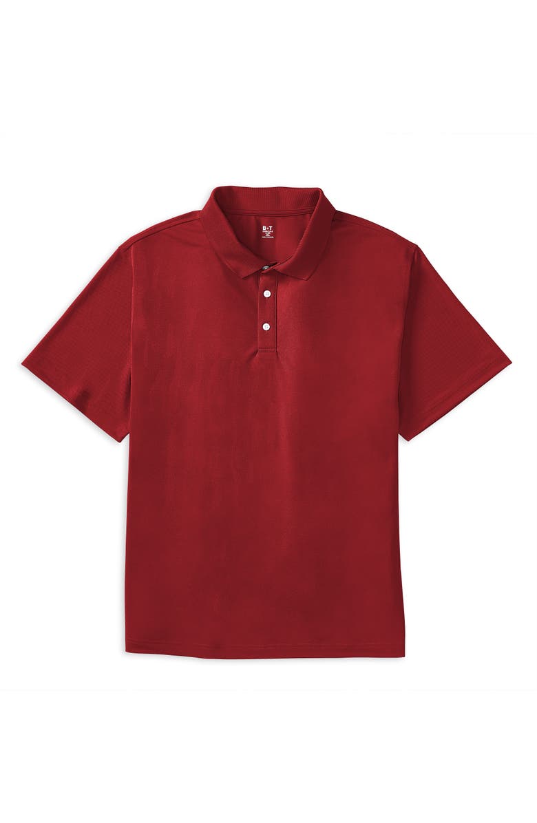 B+T Essentials Big & Tall Solid Golf Polo Shirt, Alternate, color, Red