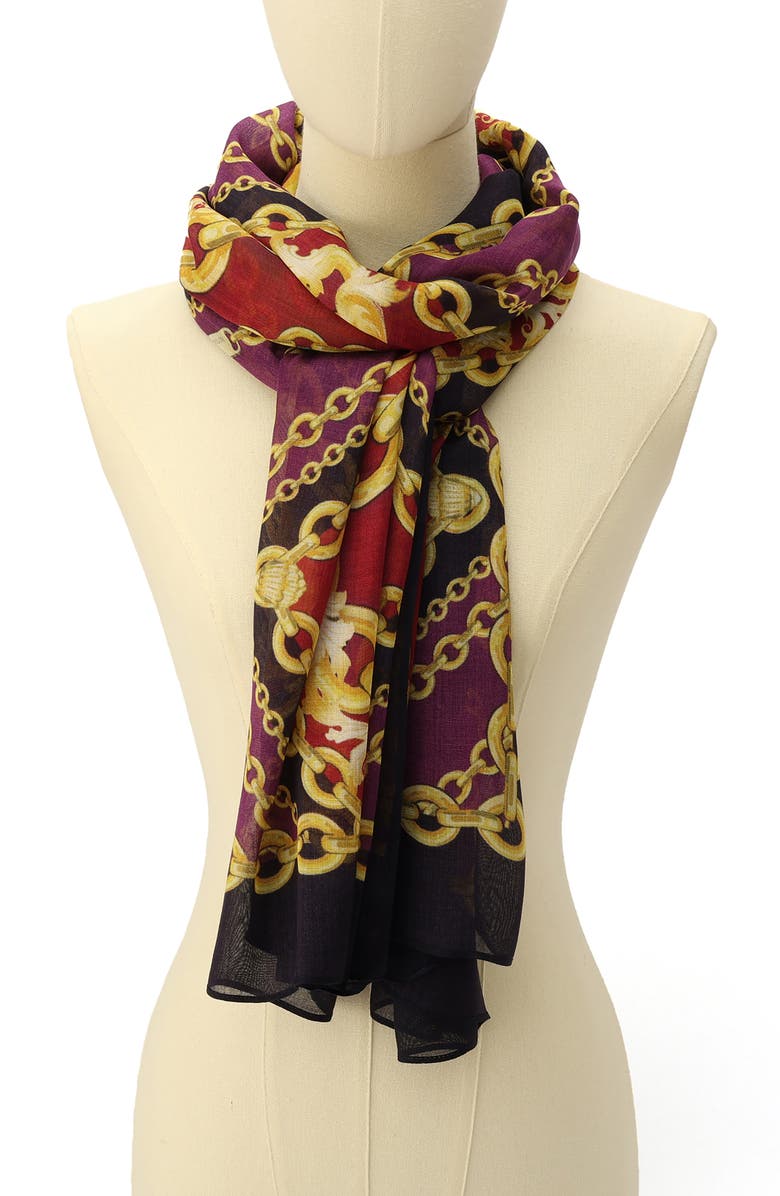 Kurt Geiger London Chain & Tile Oblong Scarf, Alternate, color,