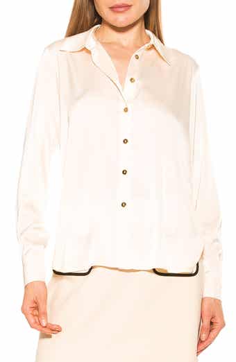 Rylin Silky Front Button Blouse