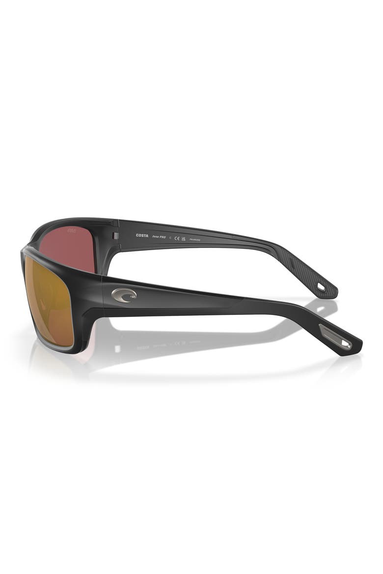 62mm Oversize Rectangular Sunglasses, Alternate, color, MATTE BLACK / GOLD MIRROR 580G