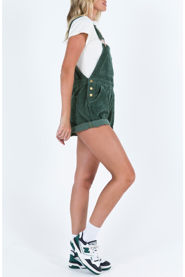 Kacey Corduroy Short Overalls, Alternate, color, GREEN