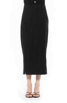 Onyx Side Slit Midi Skirt