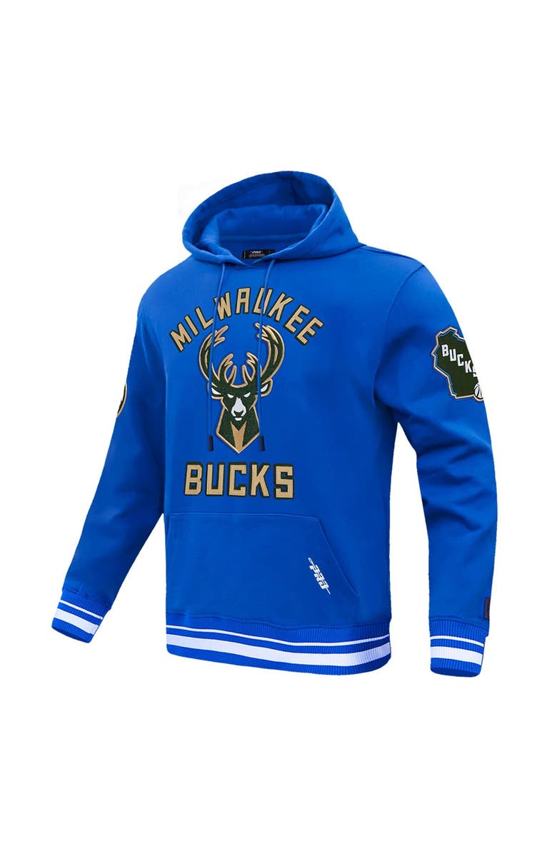 PRO STANDARD Men's Pro Standard Blue Milwaukee Bucks 2024/25 City Edition Chenille Applique Pullover Hoodie, Alternate, color, 