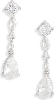 NORDSTROM RACK Mixed Cubic Zirconia Linear Drop Earrings