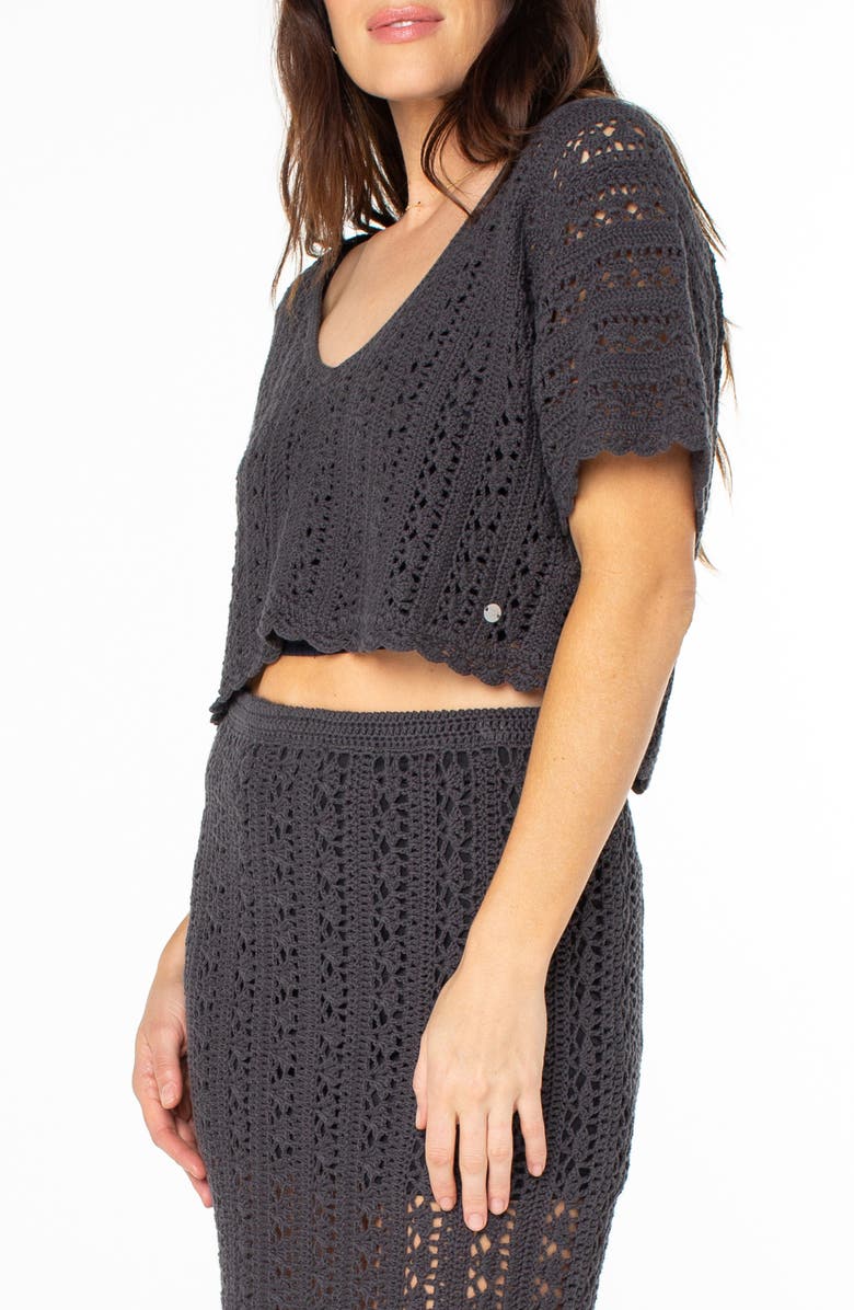 Roxy Sea Swirl Boxy Crochet Sweater, Alternate, color,