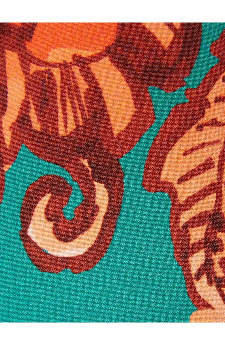 La DoubleJ Long Sleeve Swing Dress Anemone Ghirlanda Green, Alternate, color, Anemone Ghirlanda Green