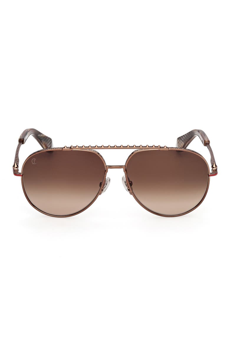 61mm Pilot Sunglasses, Main, color, SHINY BROWN / ZEISS BROWN GRADIENT WITH RED AR