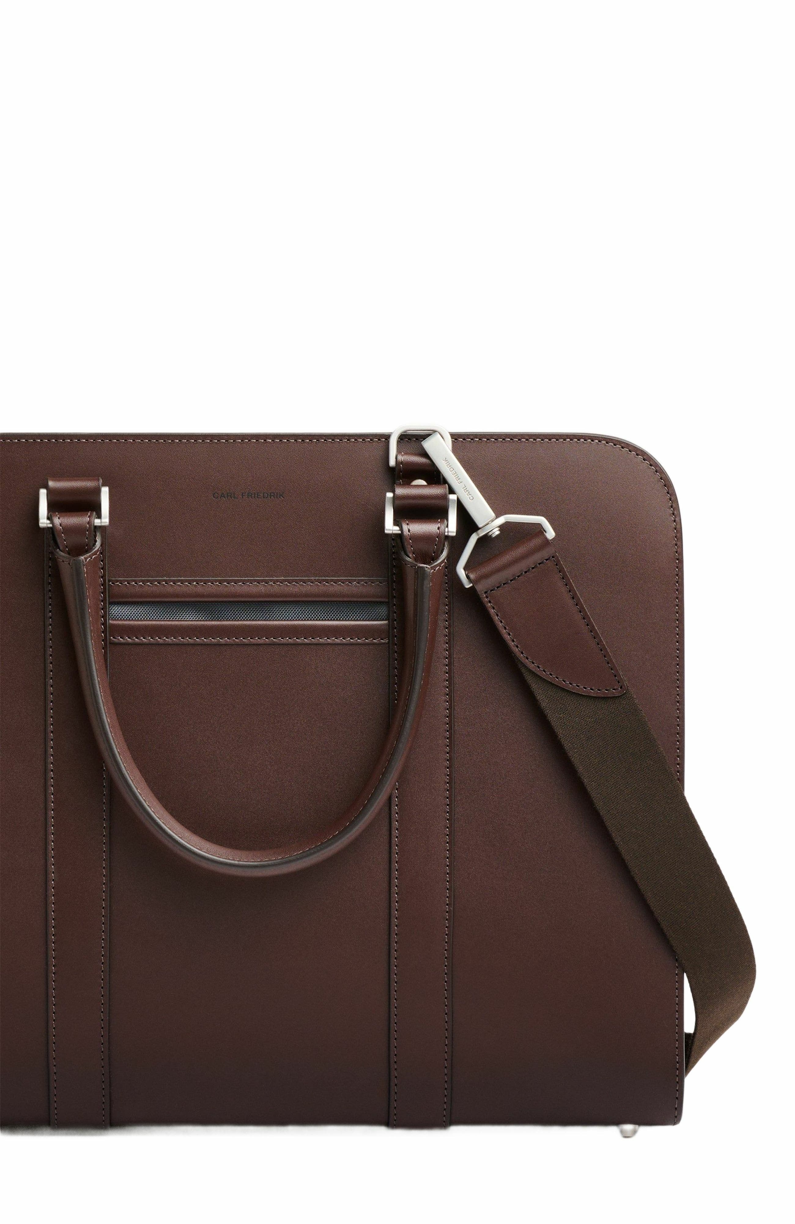 Carl Friedrik Palissy Double Briefcase, Alternate, color, Chocolate