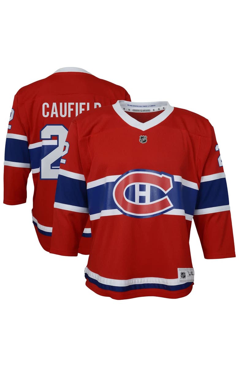 Outerstuff Youth Cole Caufield Red Montreal Canadiens Home Replica Player Jersey, Main, color, Red