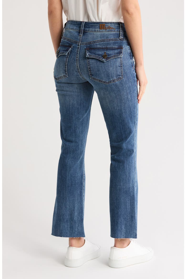 Nikki Raw Hem Low Rise Kick Flare Jeans, Alternate, color, WITCH HAZEL