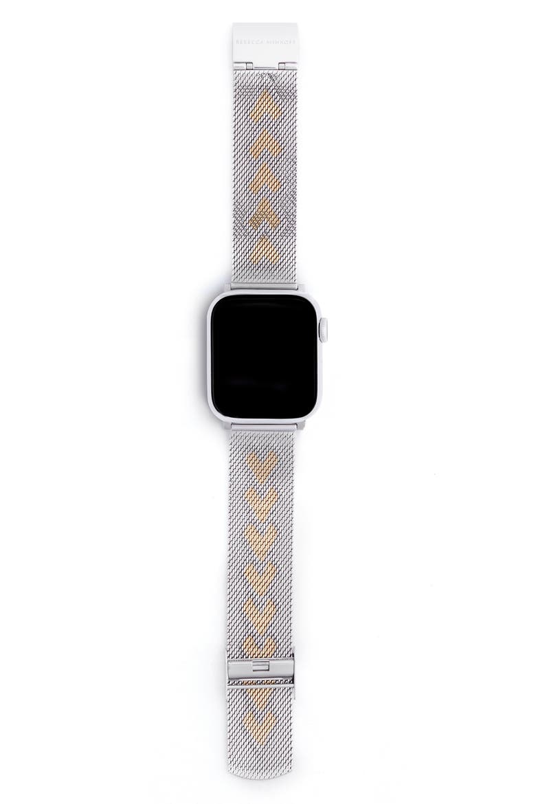Heart Apple Watch® Bracelet, Alternate, color, SILVER/ GOLD