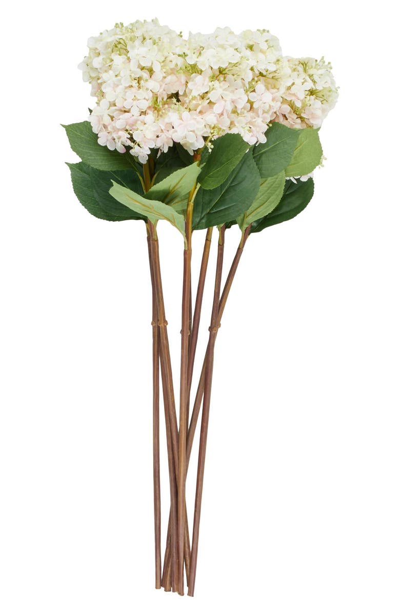 SONOMA SAGE HOME Set of Eight Hydrangea Artificial Flowers, Alternate, color, White Multi Colored