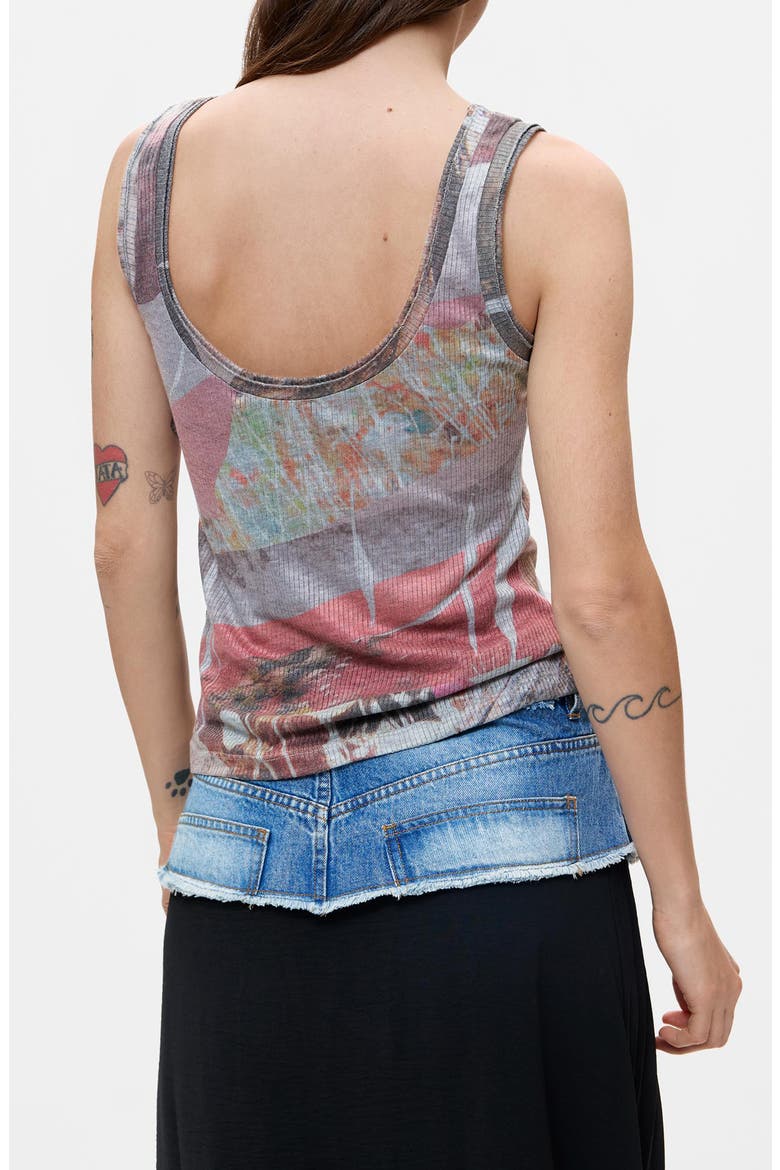 Ribbed Graphic Tank Top, Alternate, color, LIGHT GRAY