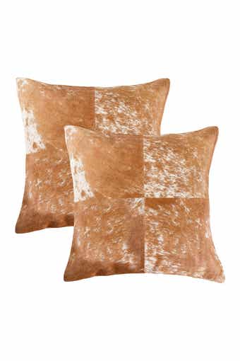 Natural Torino Quattro Pillow 18" X 18" - S&P Brown/White - Pack of 2