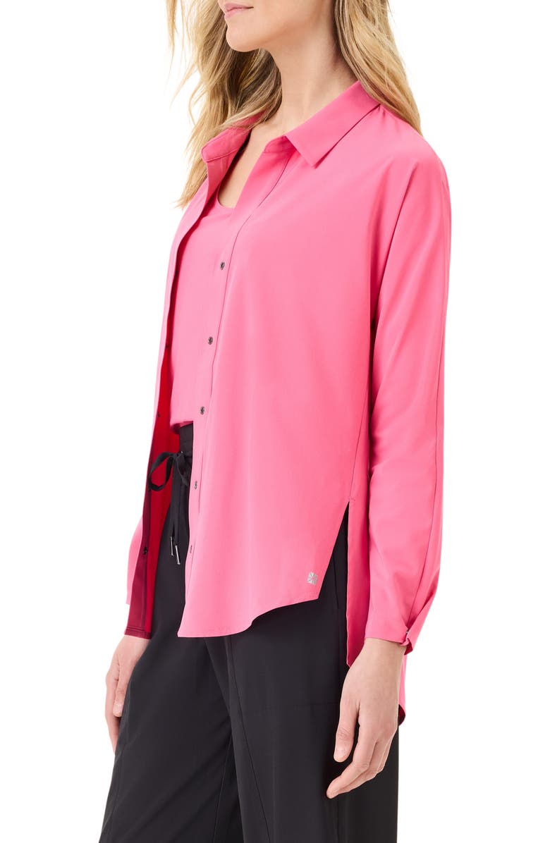 NZ ACTIVE by NIC+ZOE Tech Stretch Snap Shirt, Alternate, color, Pure Pink