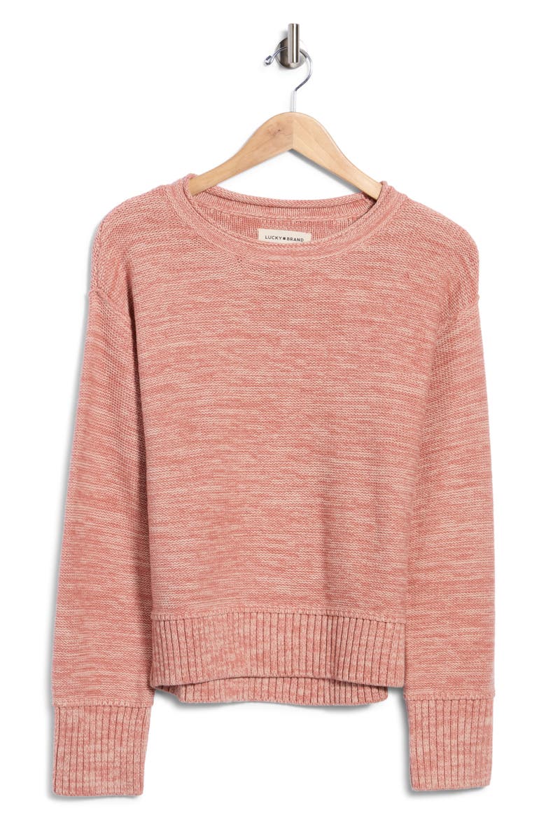 Crewneck Knit Sweater, Main, color, ASH ROSE