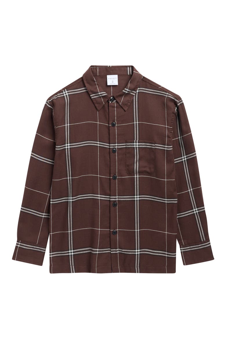 Kids' Plaid Cotton Flannel Button-Up Shirt, Main, color, PLAID