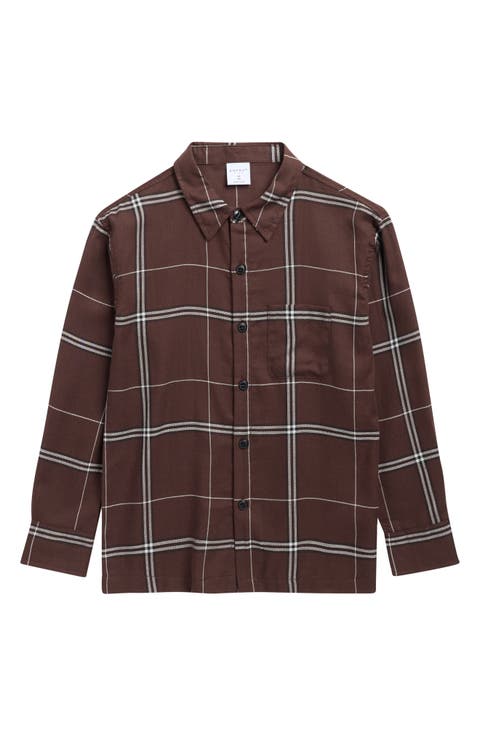 Kids' Plaid Cotton Flannel Button-Up Shirt (Little Kid & Big Kid)