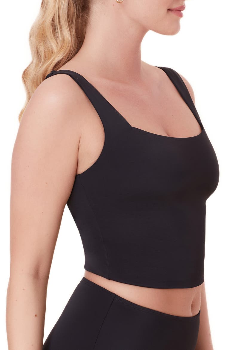 The Siren Crop Bikini Top, Alternate, color, BLACK