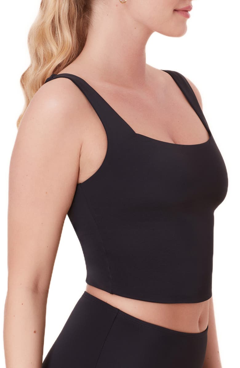 Andie The Siren Crop Bikini Top, Alternate, color, Black