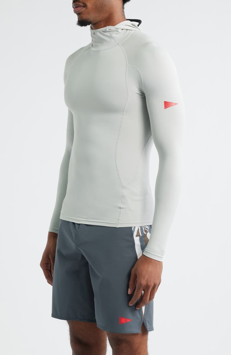 Florence Long Sleeve Hooded Rashguard, Alternate, color, Silver