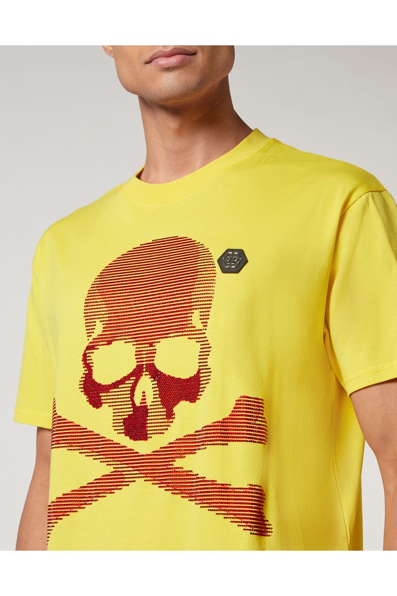 T-Shirt Round Neck Skull&Bones Men, Alternate, color, yellow