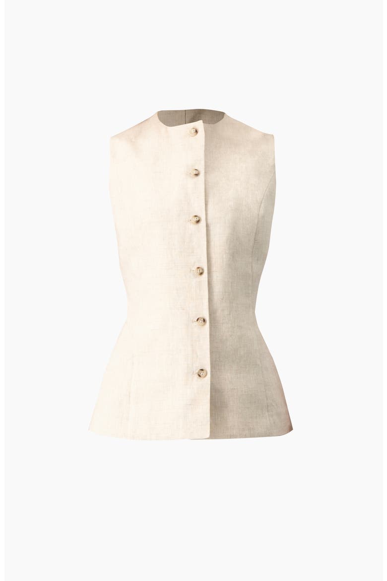 Linen Tailored Vest, Alternate, color, Sand