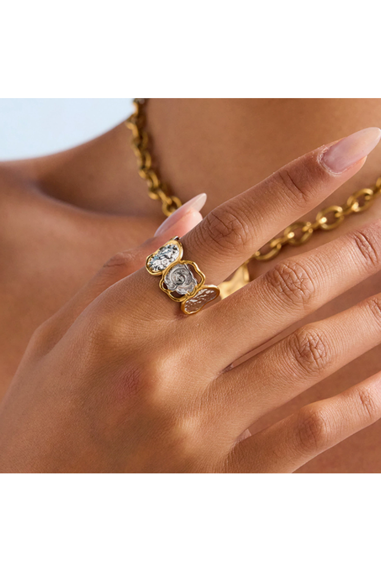 Rose Petal Open Ring, Alternate, color, yellow