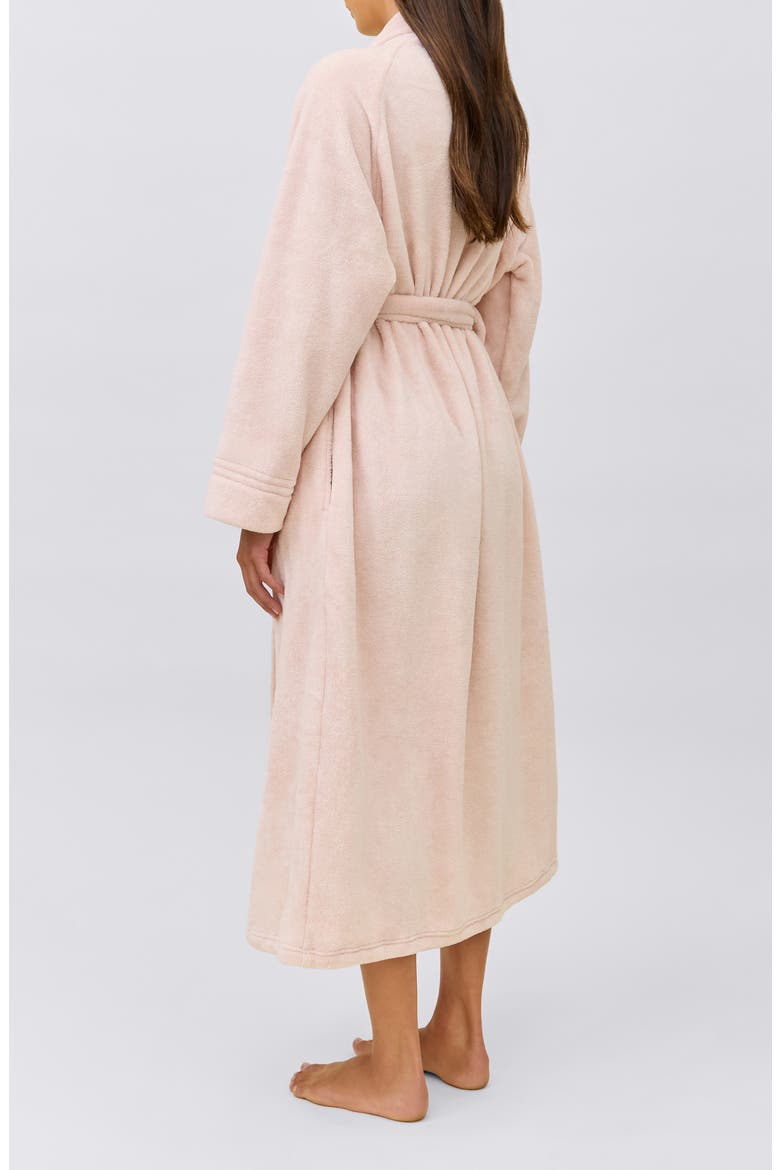 Long Plush Robe, Alternate, color, WINTER ROSE