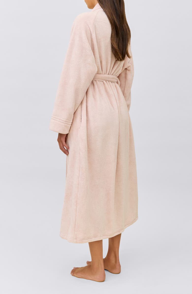 Papinelle Long Plush Robe, Alternate, color, Winter Rose
