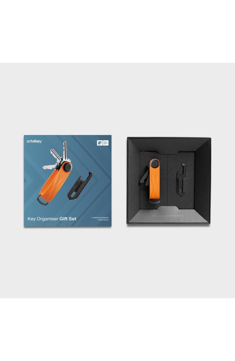 Orbitkey Active Key Organiser + Multitool v2 Set, Alternate, color, Tangerine