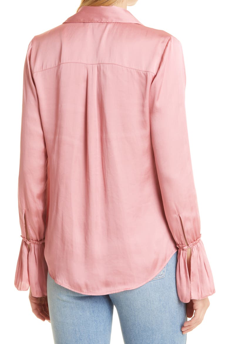 Abriana Satin Blouse, Alternate, color, LIPSTICK PINK