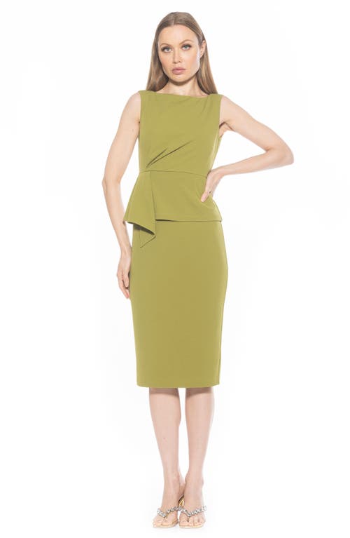 Alexia Admor Amora Boat Neck Sleeveless Sheath Dress In Sage