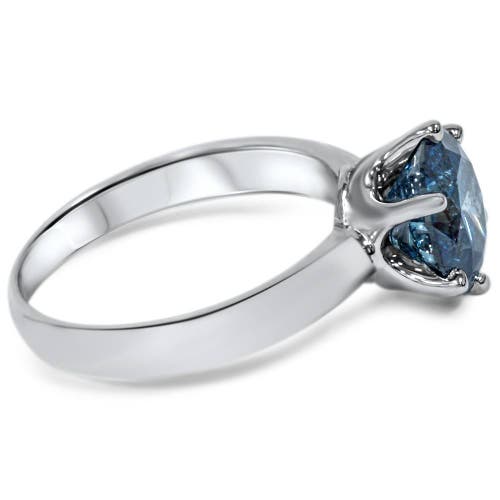 Bliss Diamond 2ct Blue Diamond Solitaire Engagement Ring 14k Gold Lab Grown