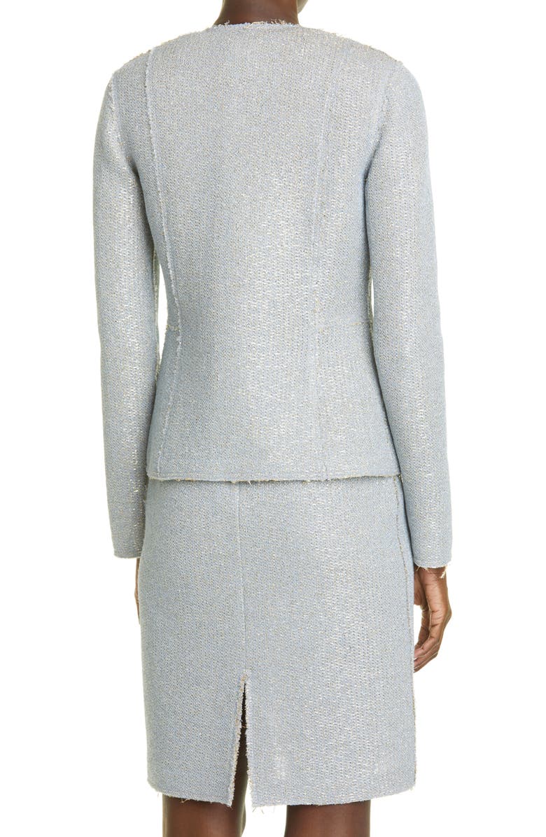 St. John Evening Metallilc Glitter Knit Jacket, Alternate, color, 