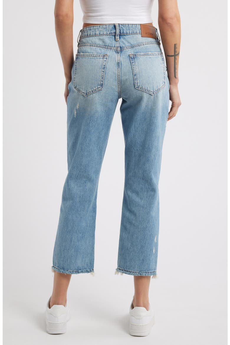 Classic Summer Distressed Straight Leg Jeans, Alternate, color, MED WASH