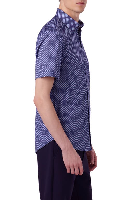 Bugatchi Miles Ooohcotton® Dot Print Short Sleeve Button-up Shirt