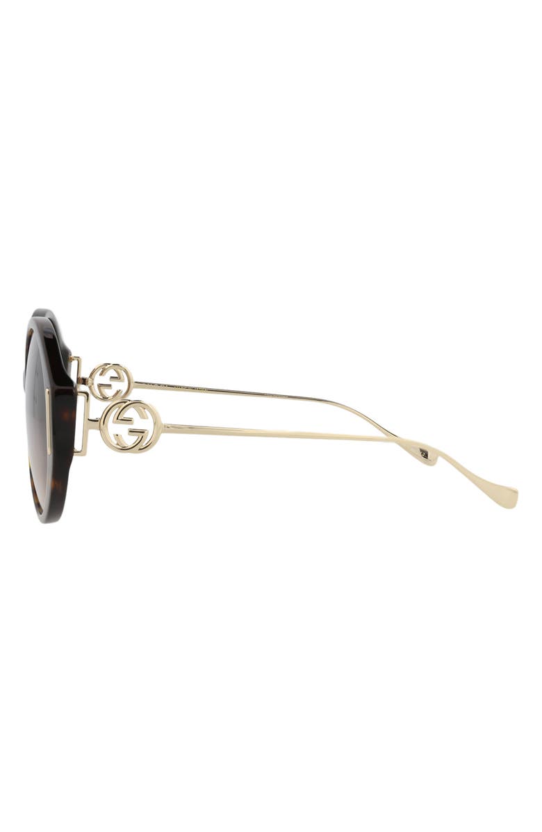 Gucci 58mm Round Sunglasses, Alternate, color, Havana Gold Brown